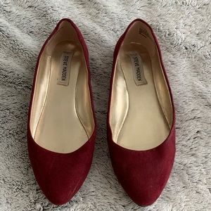 Steve Madden Red Velvet Flats 6.5